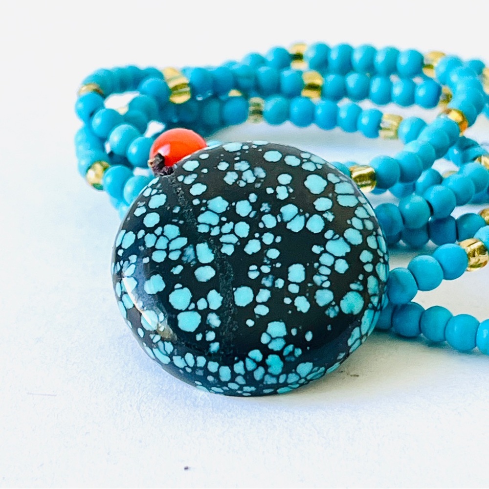 Natural Gemstone Spiderweb Turquoise Necklace,Value For Money Unique jewelry
